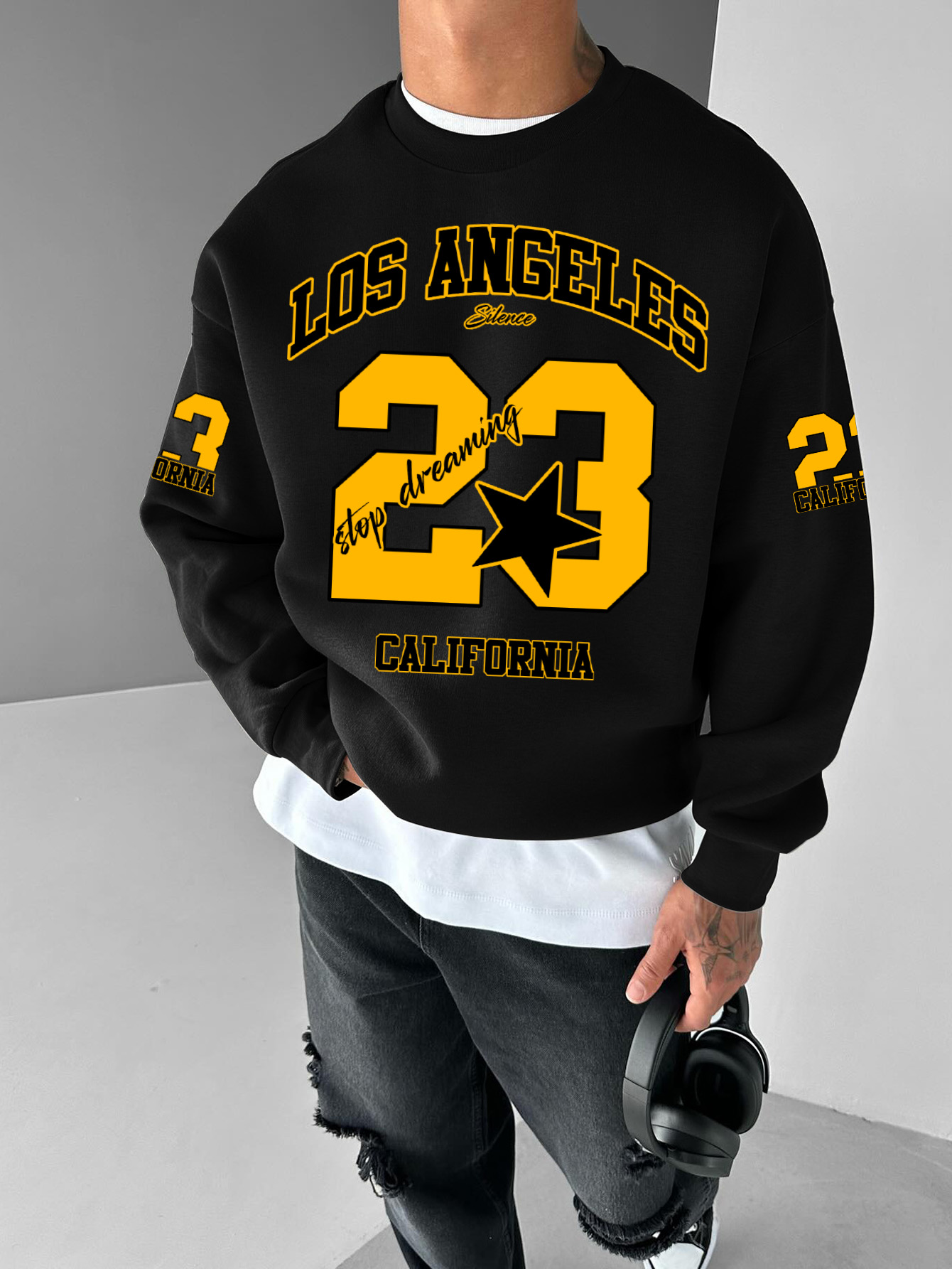 Street Fashion Los Angeles - 남성용, 여성용 패션 스웨트셔츠, 로스앤젤레스 23