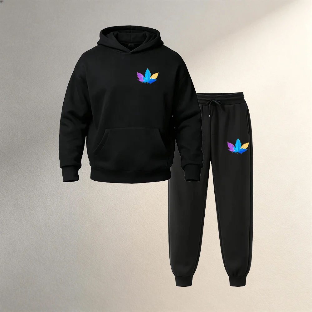 Street Fashion Hoodie - 남성 의류 세트 풀오버 2피스 가을