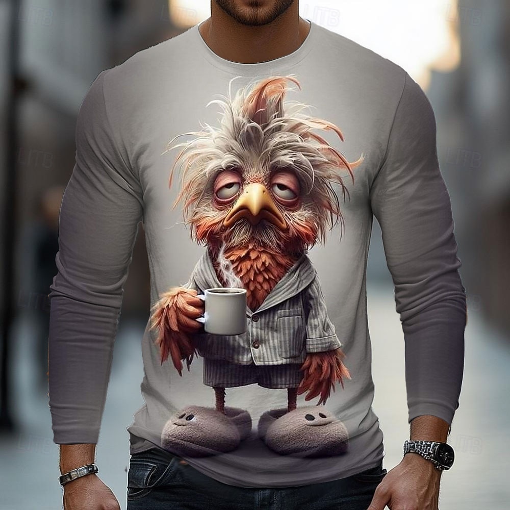 Street Fashion Fall 2025 - 2025 남성용 동물 병아리 3D 티셔츠
