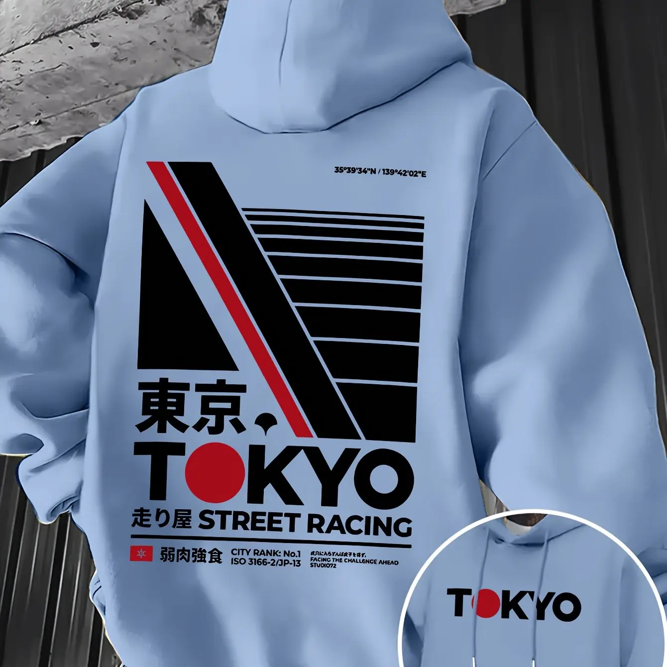 Street Fashion Tokyo - 레트로 JDM 도쿄 레이싱 양면 프린트