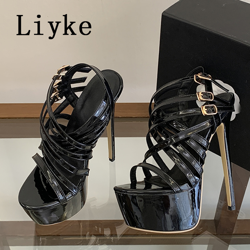 Street Fashion Ladies - Liyke 여름 17CM 슈퍼 하이힐 샌들