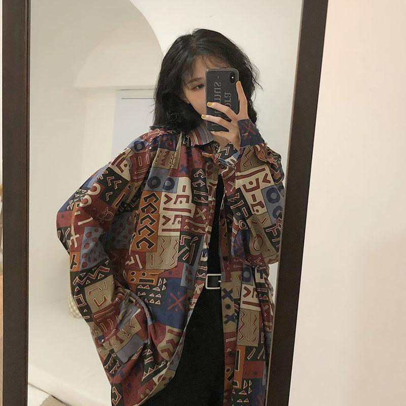 빈티지 하라주쿠 여성 블라우스 streetwear 대형 - Street Fashion Korea 리뷰 및 가격