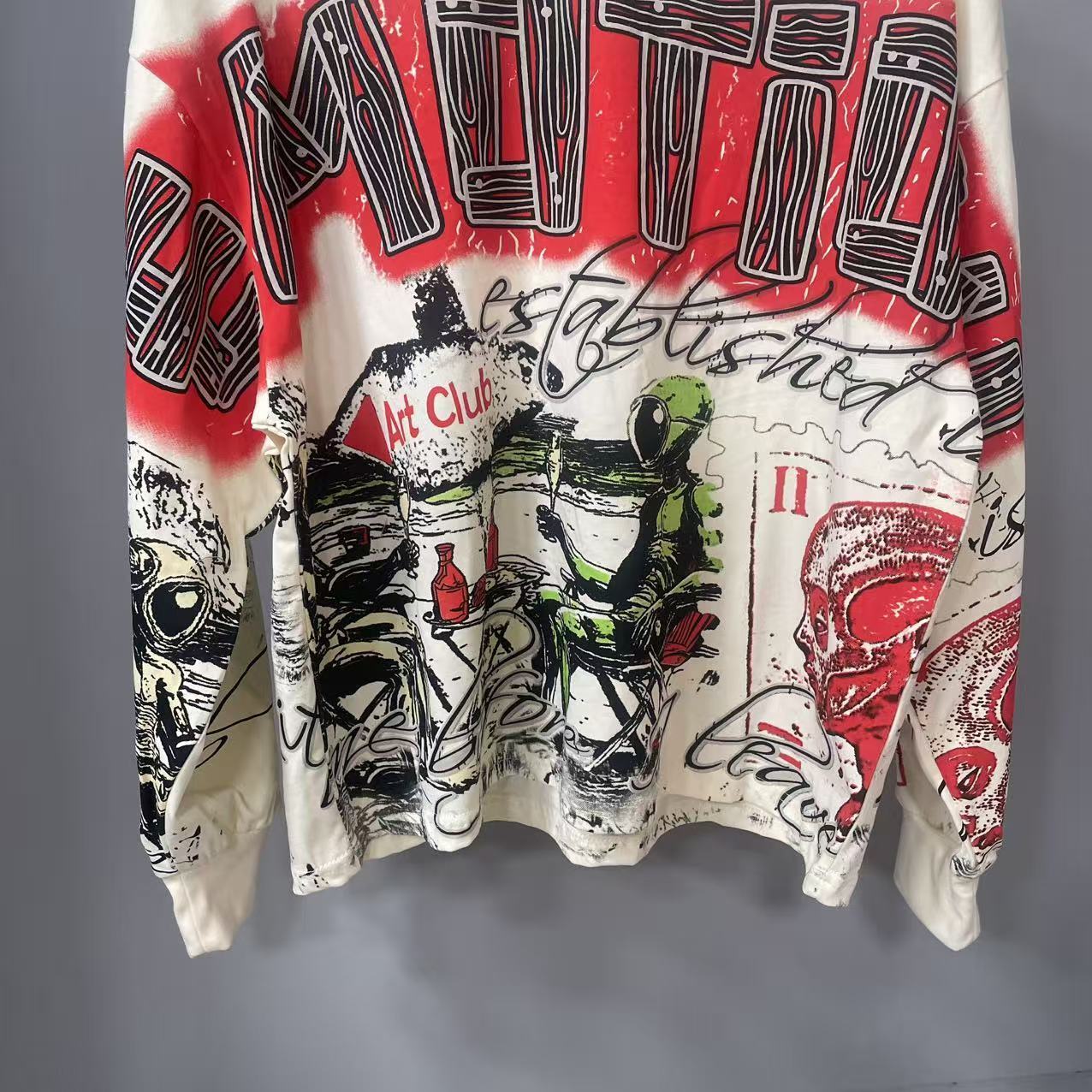 고품질 디자이너 MIXED-EMOTION 긴팔 티셔츠  - Fashion Streetwear 리뷰 및 가격