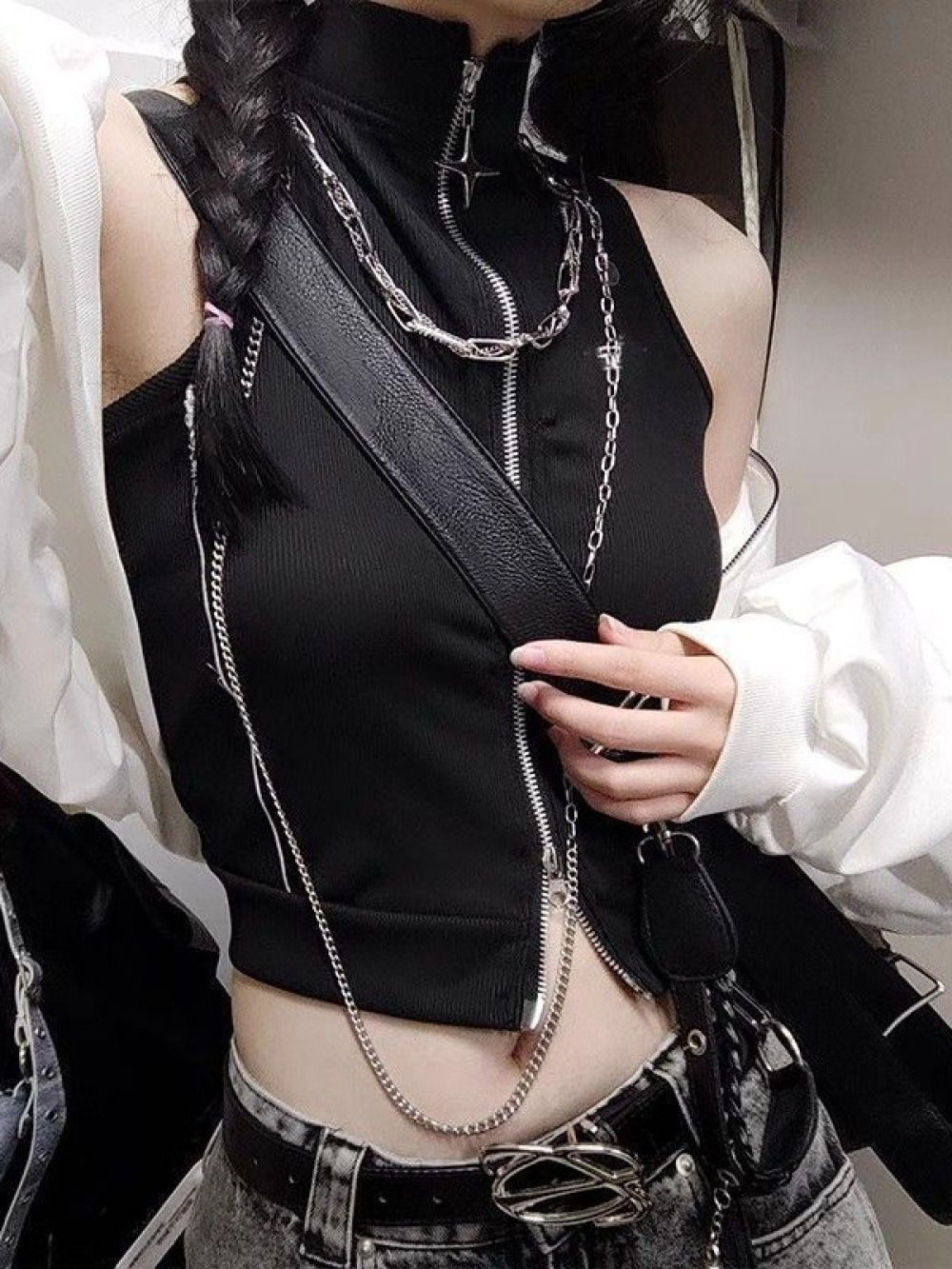 2026년 신상 여름 핫걸 숏 베스트 다크 펑크 고스  - Street Fashion Goth 리뷰 및 가격