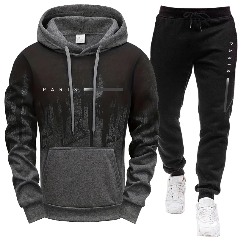 남성 세트/후드티/바지 파리 신상 캐주얼 후드 트랙수트 - Street Fashion Hoodie 리뷰 및 가격