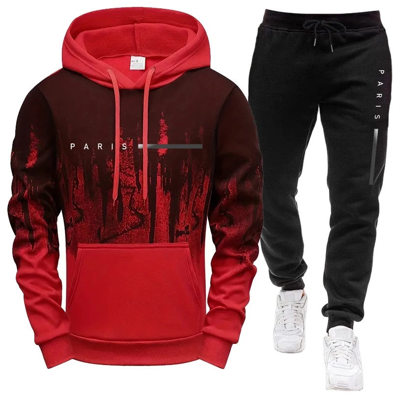 남성 세트/후드티/바지 파리 신상 캐주얼 후드 트랙수트 - Street Fashion Hoodie 리뷰 및 가격
