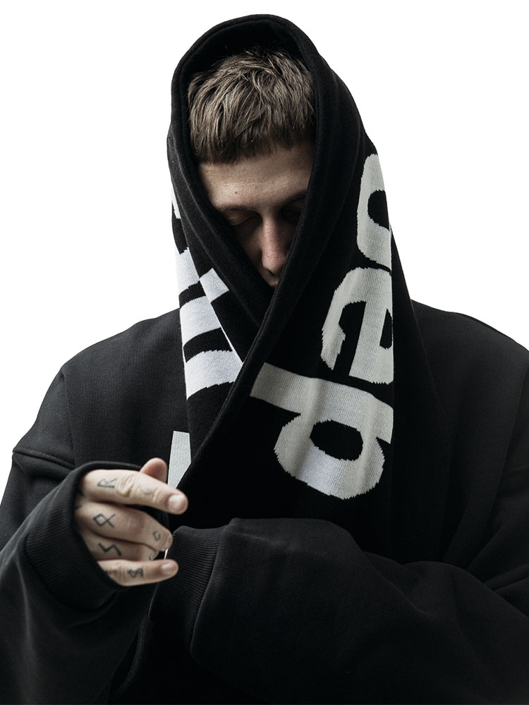 남성용 겨울 Y2k 스트리트웨어, 블랙 니트 레터 고딕 - Street Fashion Korea 리뷰 및 가격