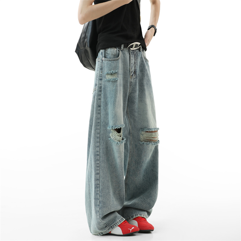 찢어진 청바지 남성용 2025 가을 신상 배기핏 디스트 - Street Fashion Fall 2025 리뷰 및 가격