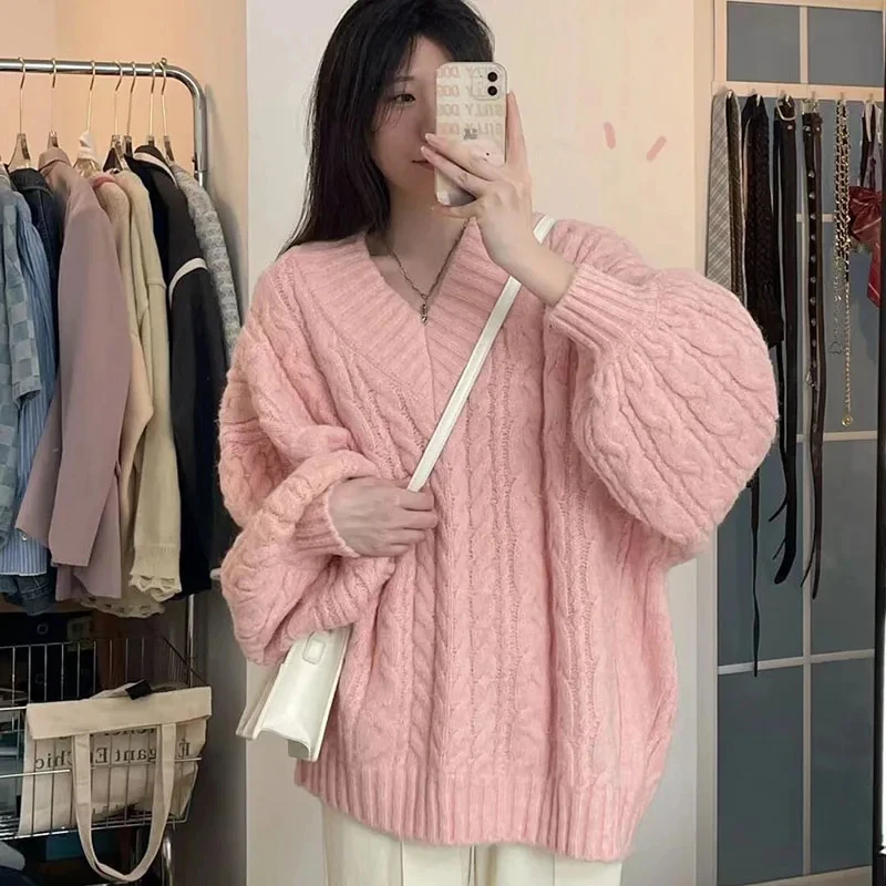 Fanan 겨울 여성 스웨터 하라주쿠 오버 사이즈 니트 - Street Fashion Korea 리뷰 및 가격