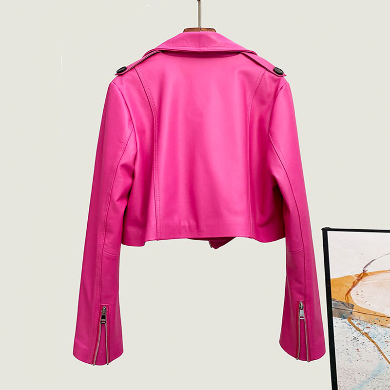 패션 로즈 핑크 여성용 진짜 가죽 재킷 코트 2025  - Street Fashion Fall 2025 리뷰 및 가격